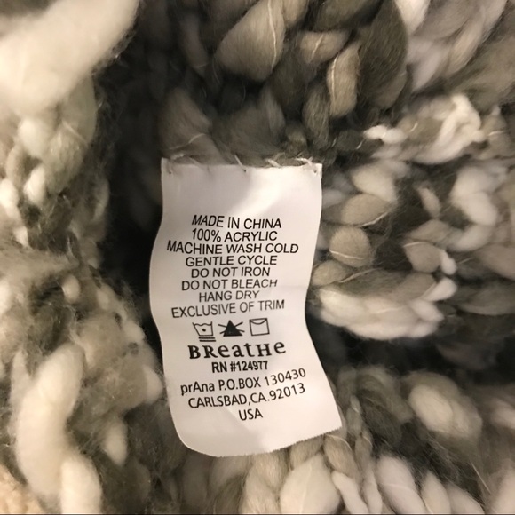 Prana Knit Hat with Scarf Tails Marled Grey - Picture 3 of 4